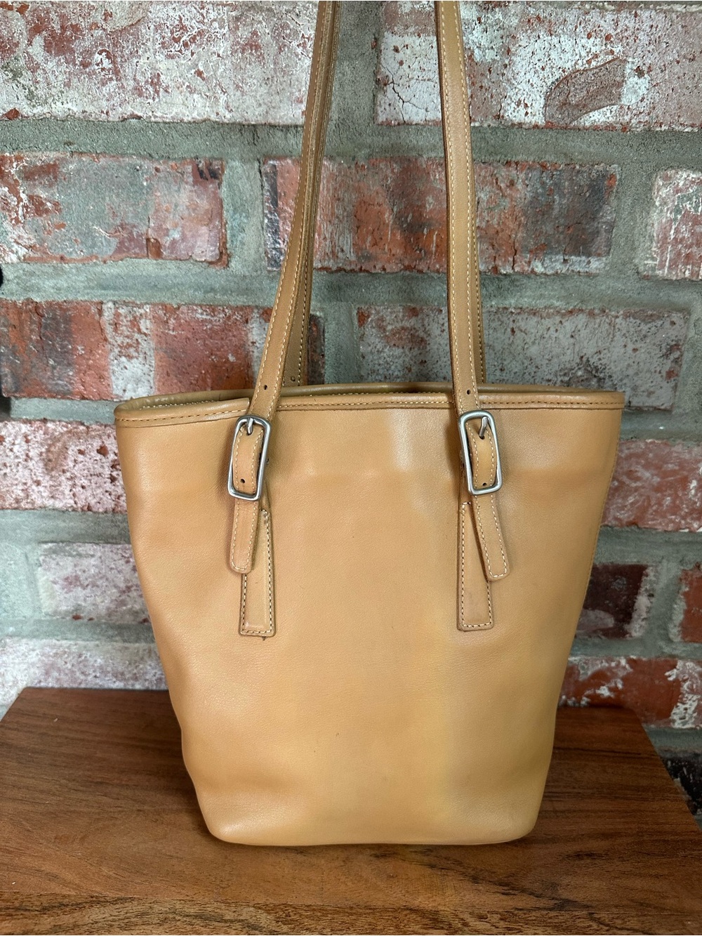 Vintage Coach leather tote bucket bag